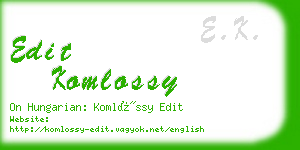 edit komlossy business card